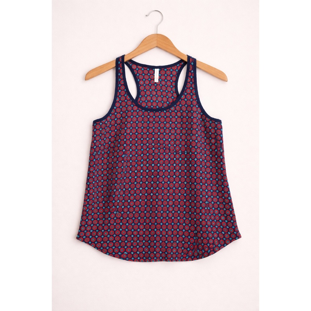 Vintage Y2K Women's Racerback Tank Top Large Boho Festival Layering Flowy Casual